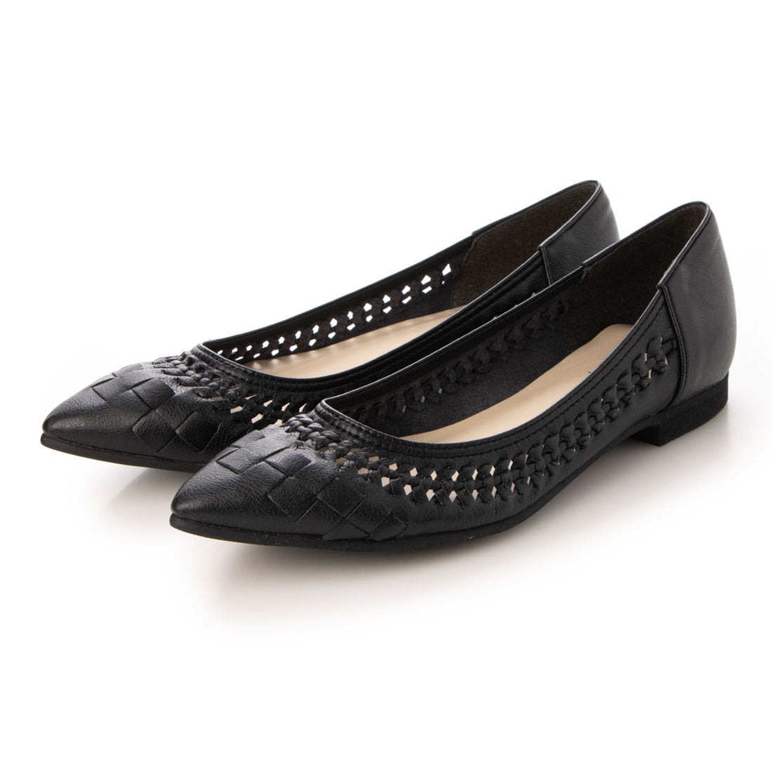 Jupery Stretch Mesh Pointed Toe Flat Pumps