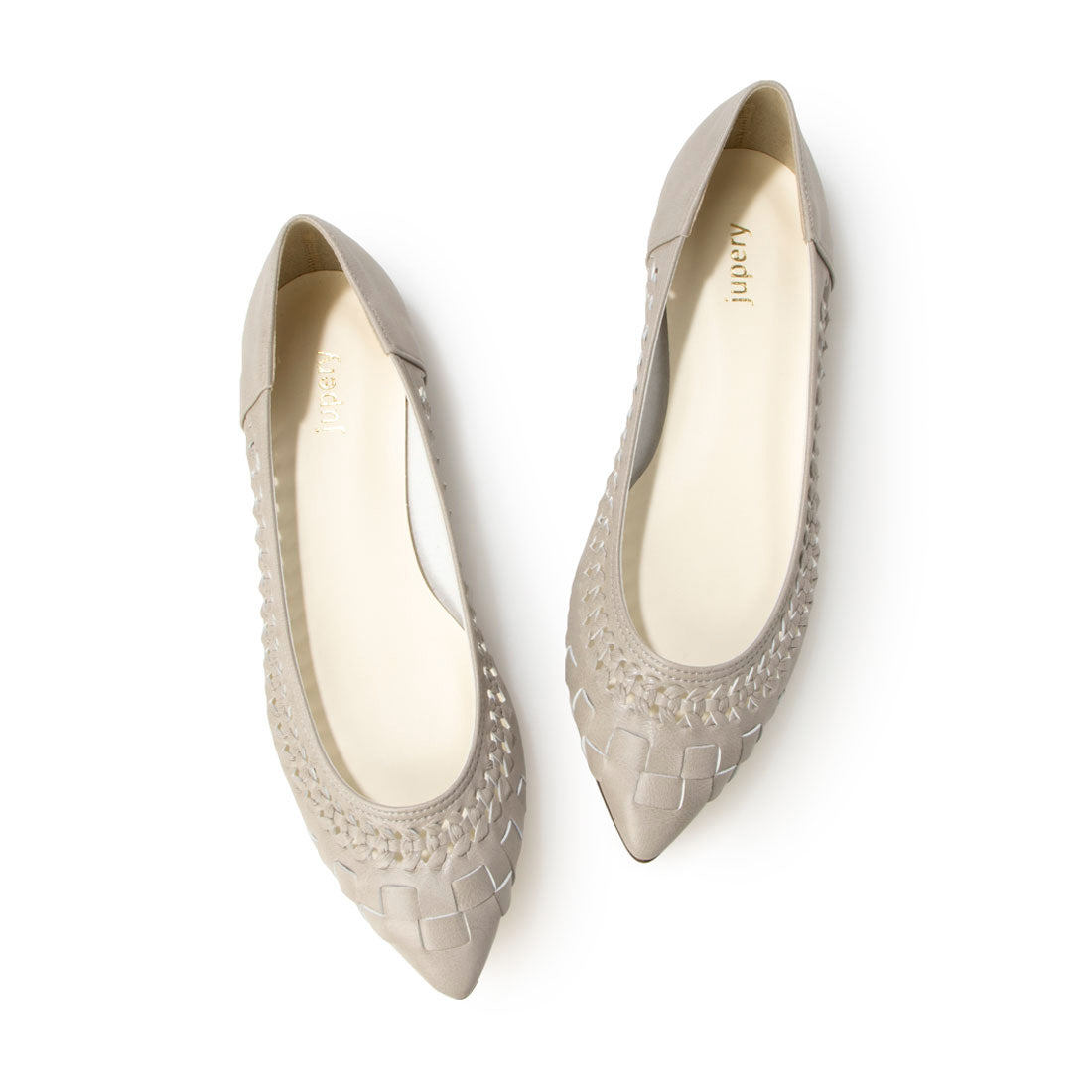 Jupery Stretch Mesh Pointed Toe Flat Pumps