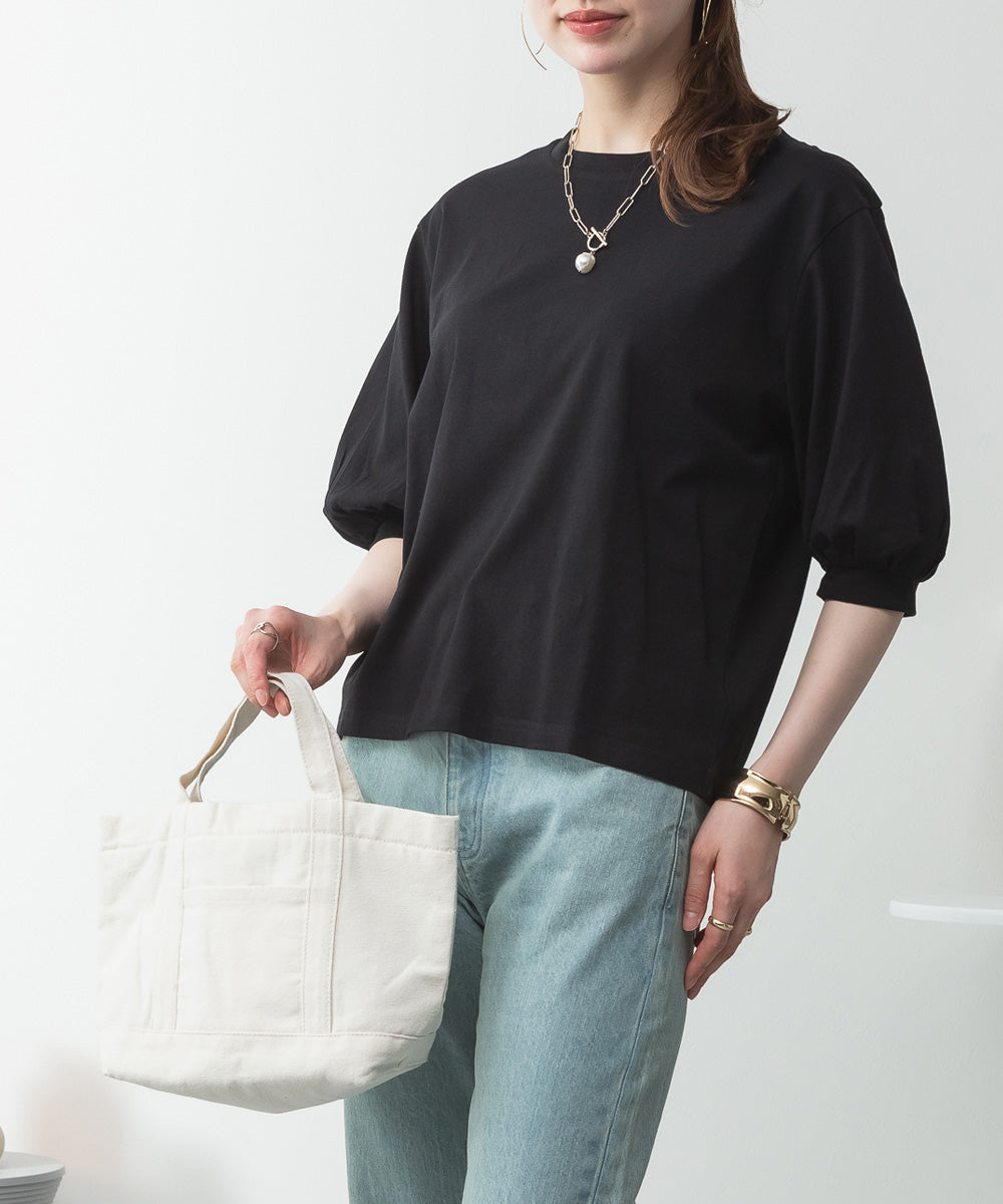 ジャングルジャロピー JUNGLE JALOPY ボリューム袖ショート丈カットソー （BLACK） BLACK