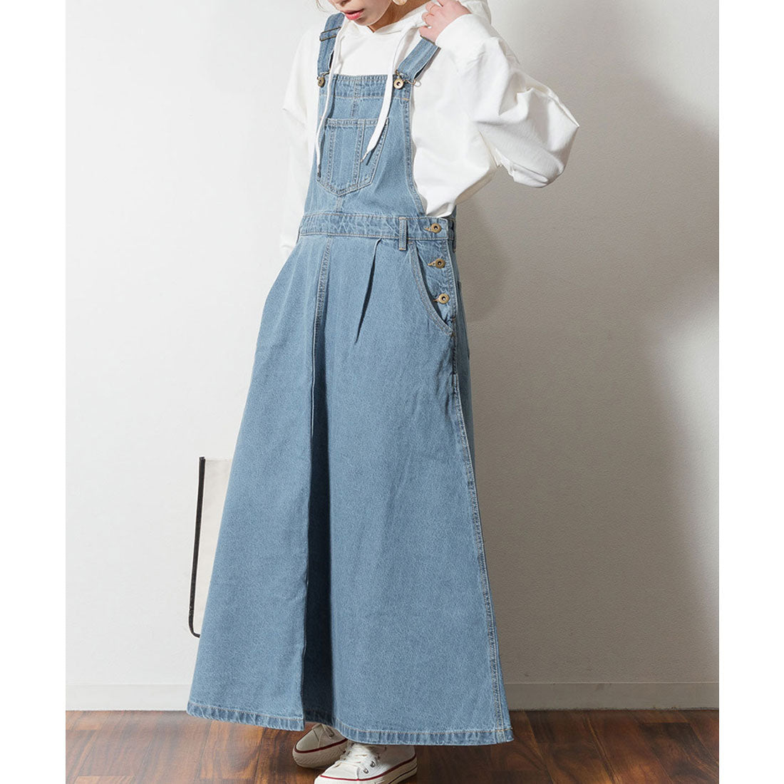 Jungle Jalopy Flared Denim Overall Skirt Overalls Flared Long Skirt