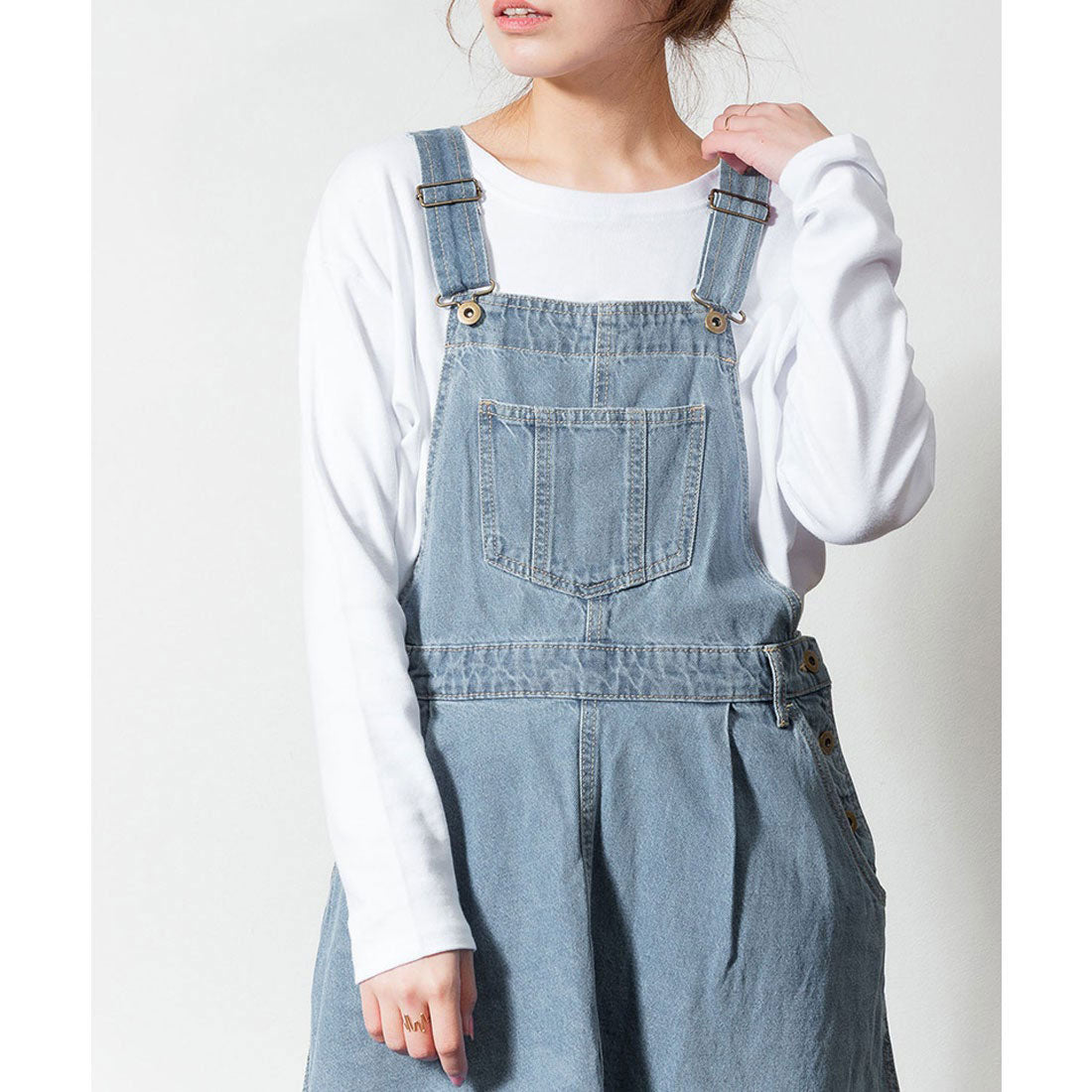 Jungle Jalopy Flared Denim Overall Skirt Overalls Flared Long Skirt
