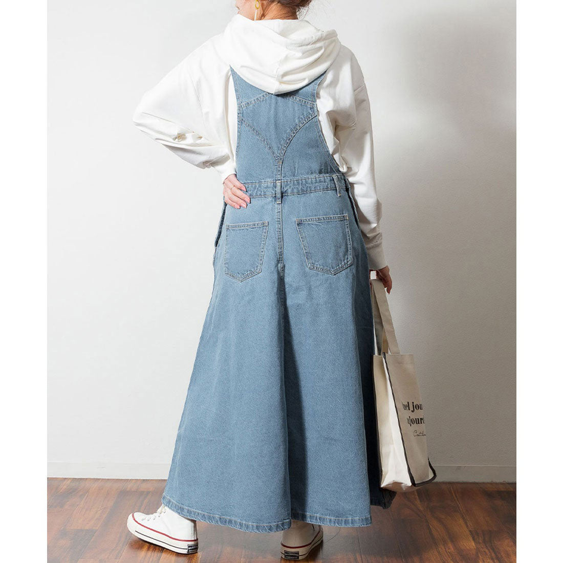 Jungle Jalopy Flared Denim Overall Skirt Overalls Flared Long Skirt