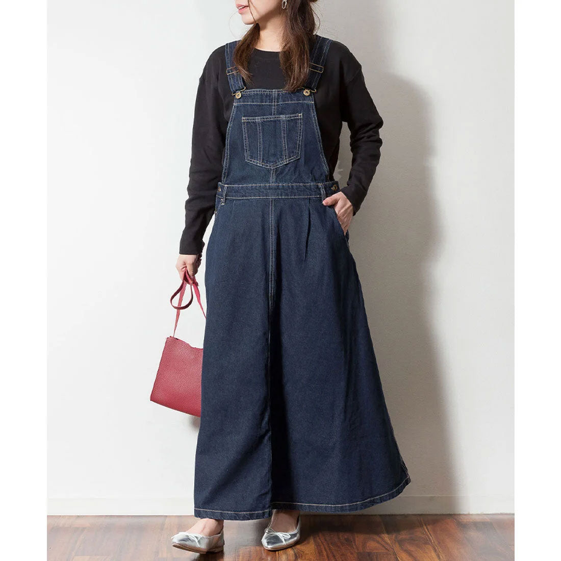 Jungle Jalopy Flared Denim Overall Skirt Overalls Flared Long Skirt