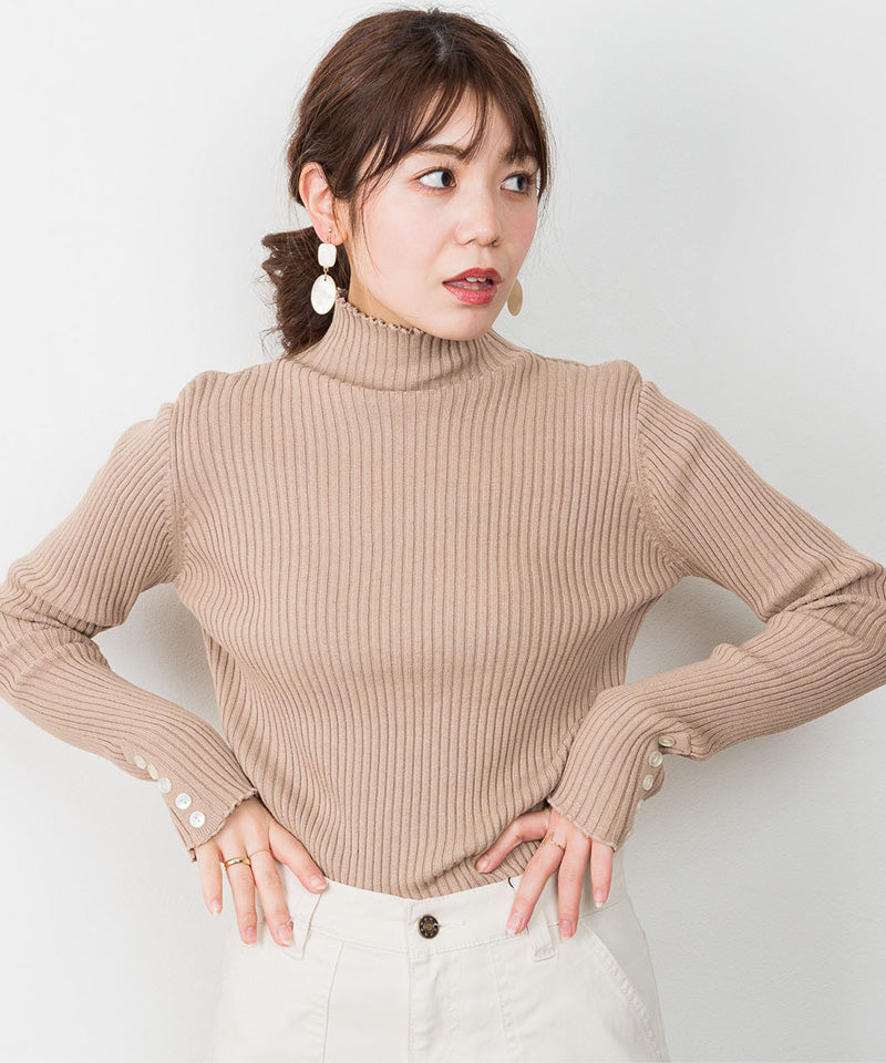 ジャングルジャロピー JUNGLE JALOPY メロウ襟タートルネックリブニット