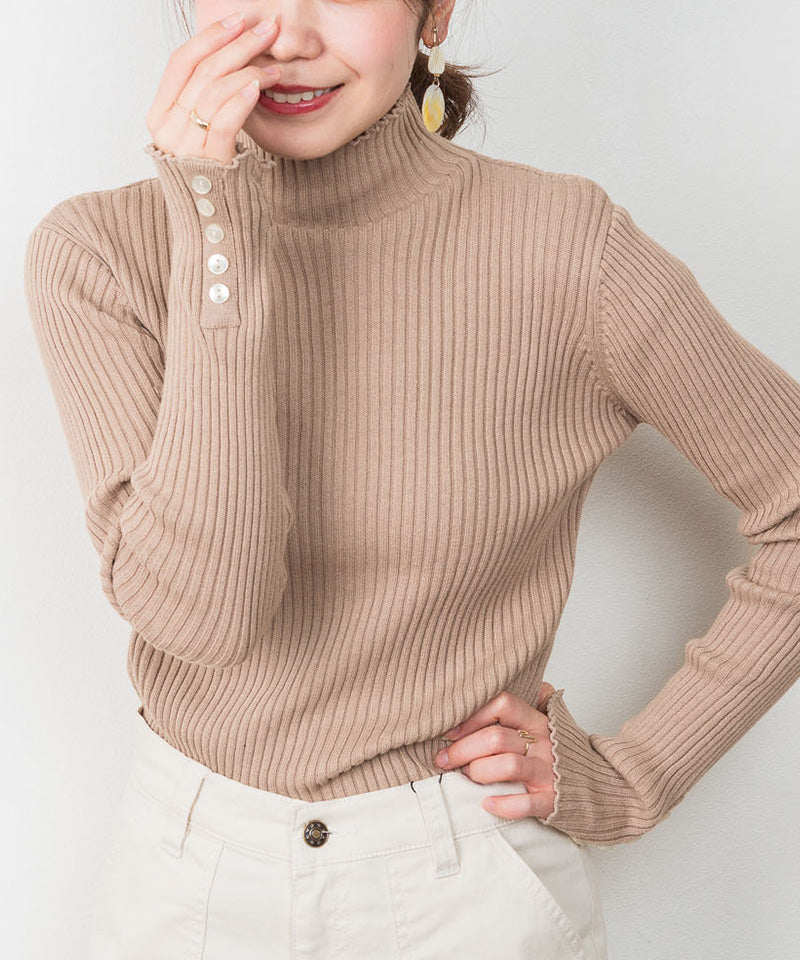 ジャングルジャロピー JUNGLE JALOPY メロウ襟タートルネックリブニット