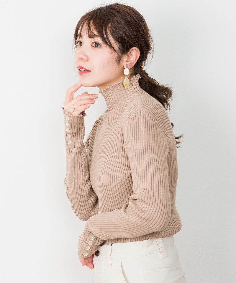 ジャングルジャロピー JUNGLE JALOPY メロウ襟タートルネックリブニット