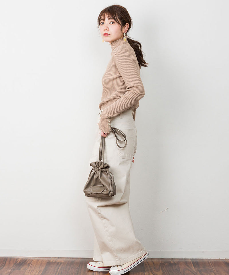 ジャングルジャロピー JUNGLE JALOPY メロウ襟タートルネックリブニット