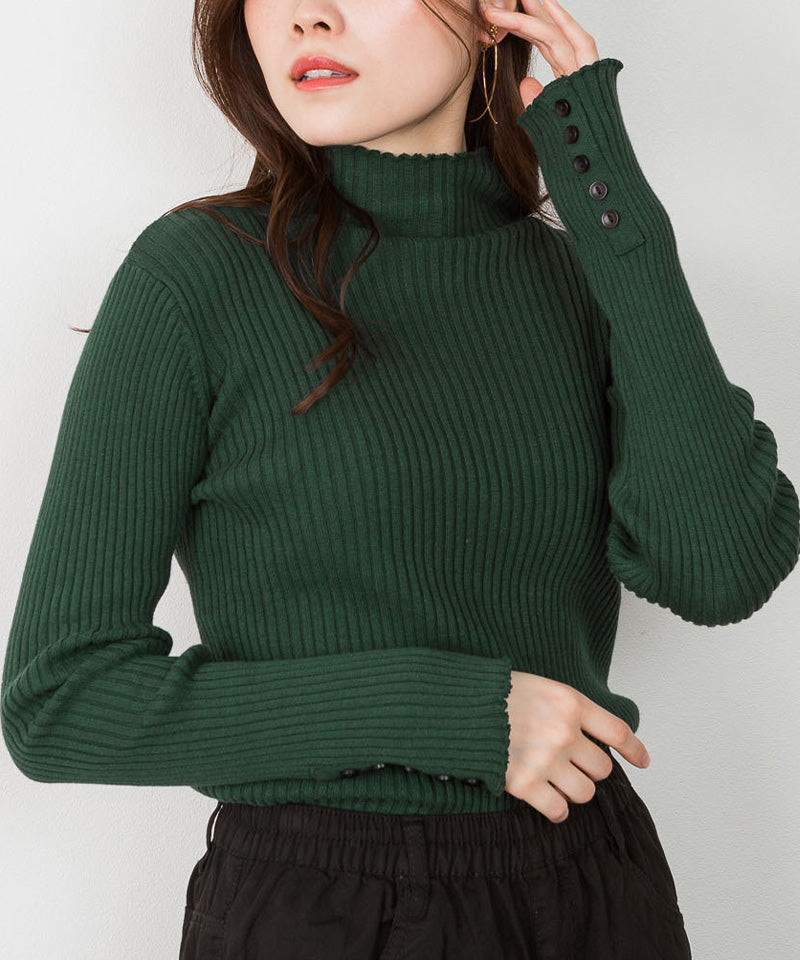 ジャングルジャロピー JUNGLE JALOPY メロウ襟タートルネックリブニット