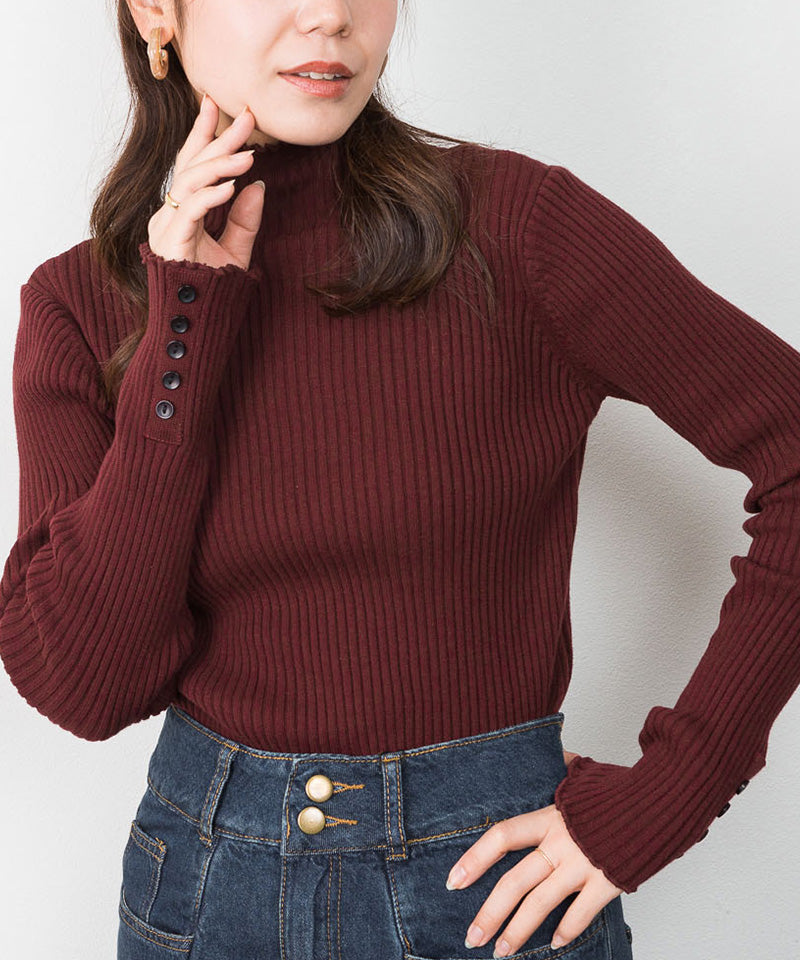 ジャングルジャロピー JUNGLE JALOPY メロウ襟タートルネックリブニット