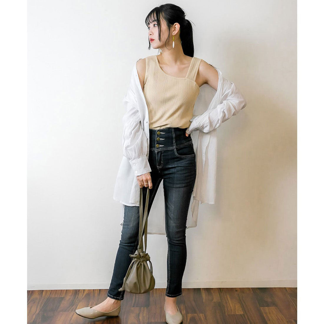 Jungle Jalopy Random Rib Asymmetric Rib Tank Top