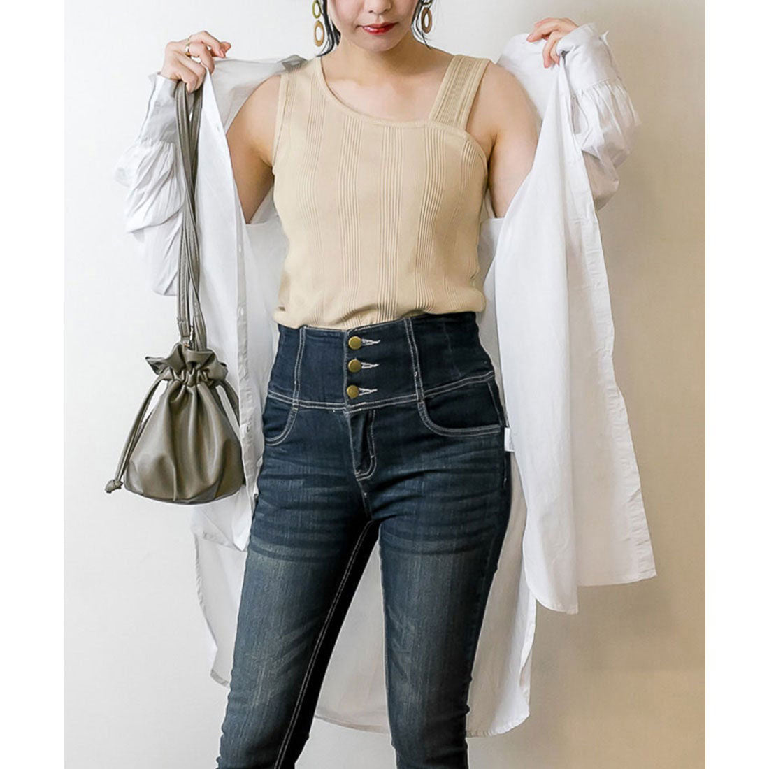 Jungle Jalopy Random Rib Asymmetric Rib Tank Top