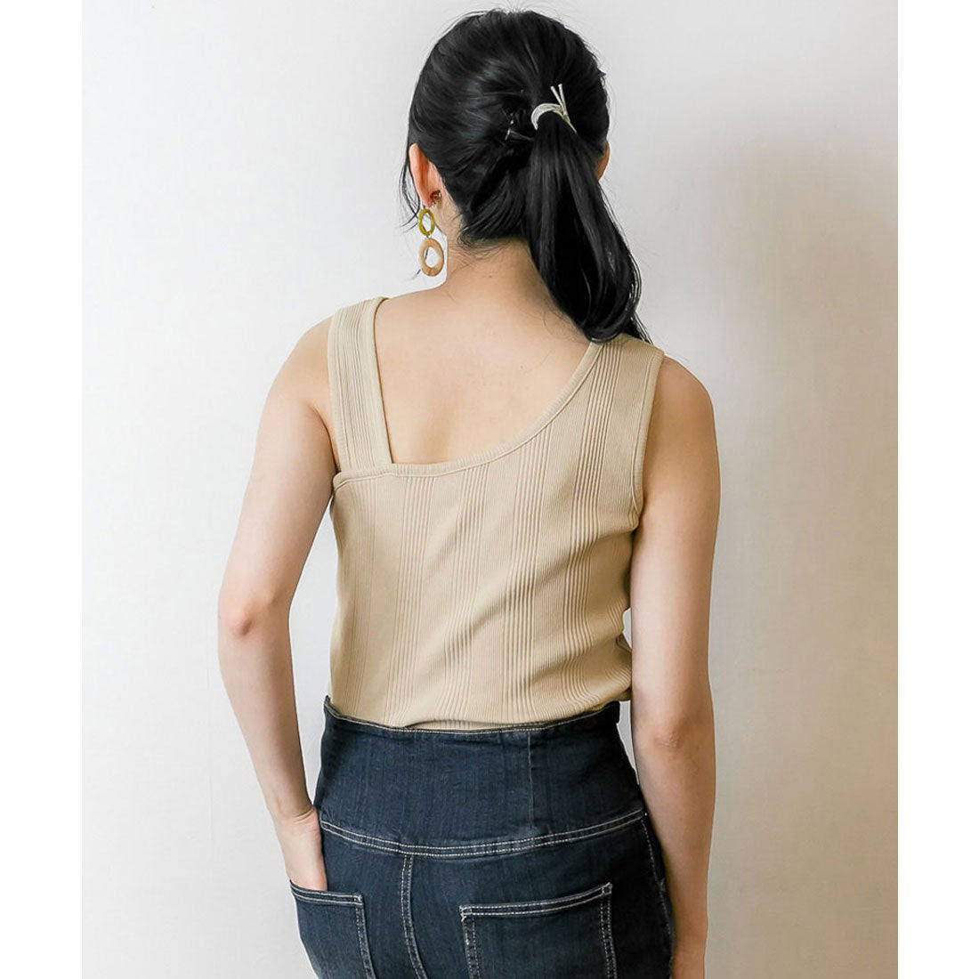 Jungle Jalopy Random Rib Asymmetric Rib Tank Top