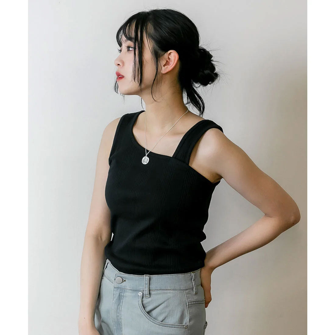 Jungle Jalopy Random Rib Asymmetric Rib Tank Top