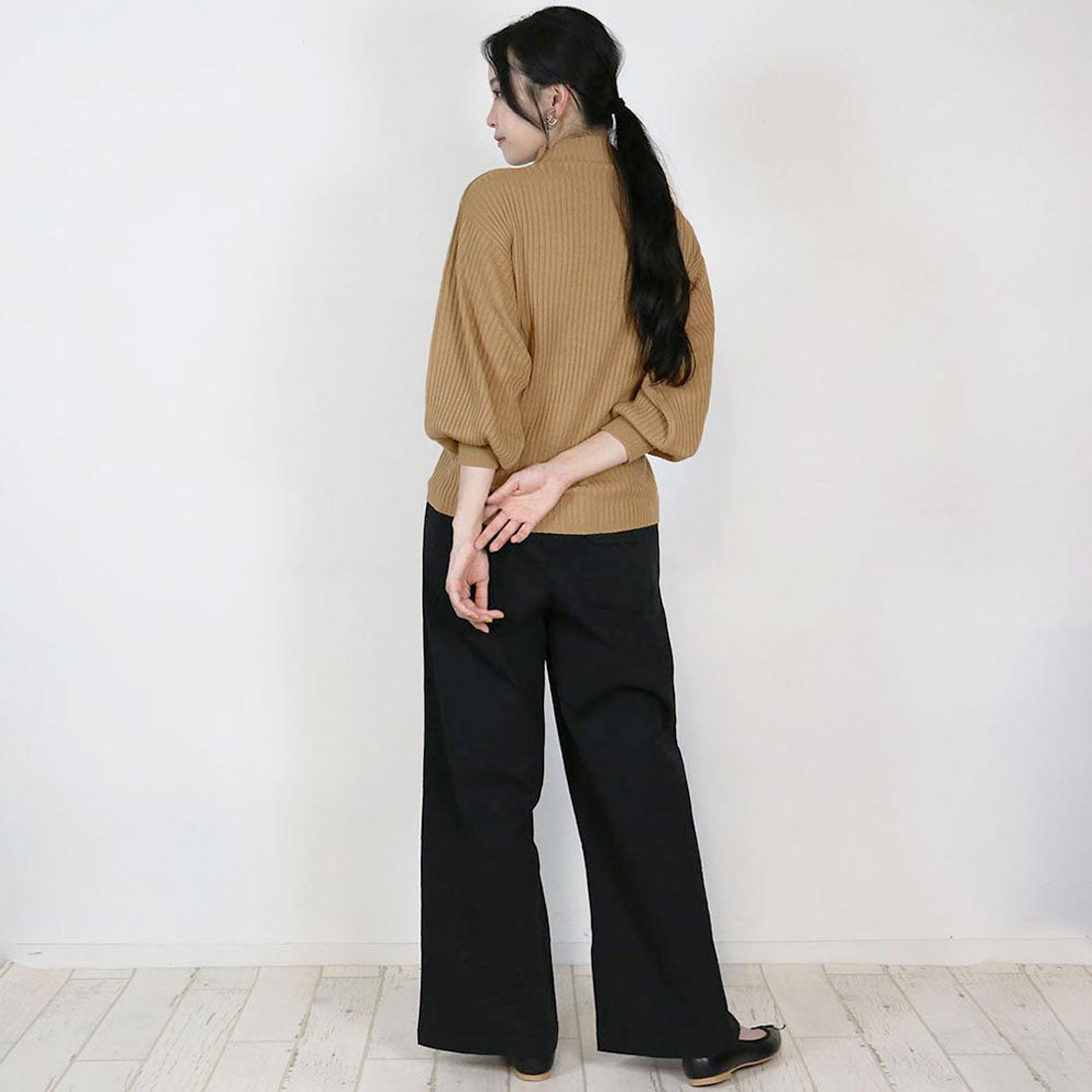 Jungle Jalopy Puff Sleeve Rib Knit Top
