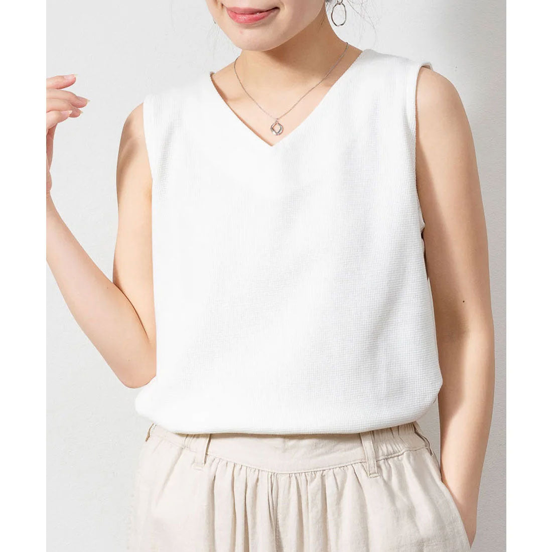 ジャングルジャロピー JUNGLE JALOPY Vネック ワッフル タンクトップ レディース チュニック丈 大きいサイズ トップス