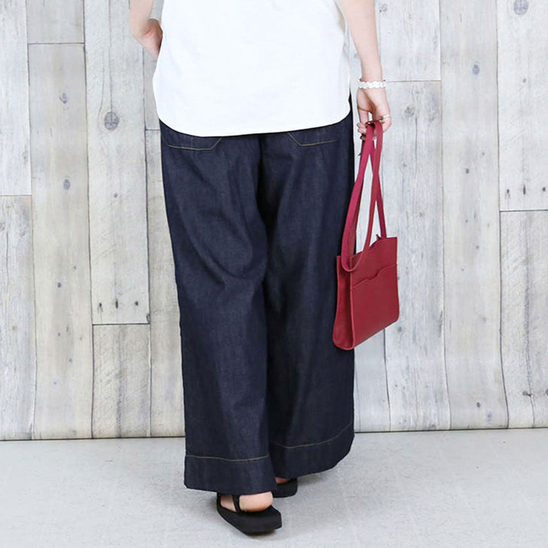 ジャングルジャロピー JUNGLE JALOPY 6.5ozライトオンスデニムワイドパンツ ライトオンス 綿100％ ゆったり リラックス 美脚 オフィス フィット デニムパンツ 可愛い 大きいサイズ ビッグサイズ ビッグシルエット ブルー インデ