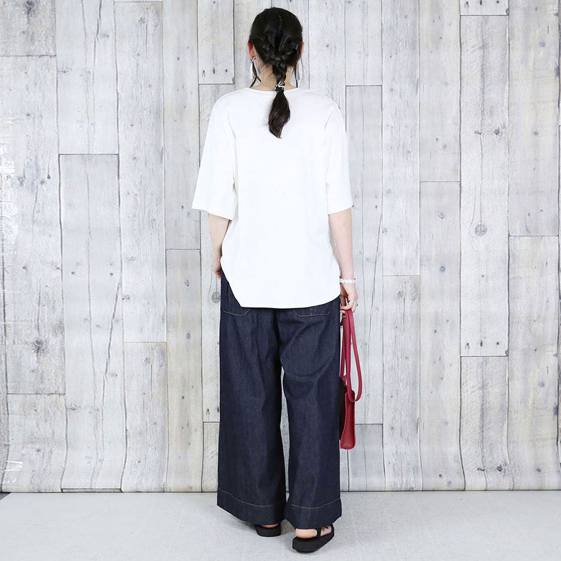 ジャングルジャロピー JUNGLE JALOPY 6.5ozライトオンスデニムワイドパンツ ライトオンス 綿100％ ゆったり リラックス 美脚 オフィス フィット デニムパンツ 可愛い 大きいサイズ ビッグサイズ ビッグシルエット ブルー インデ