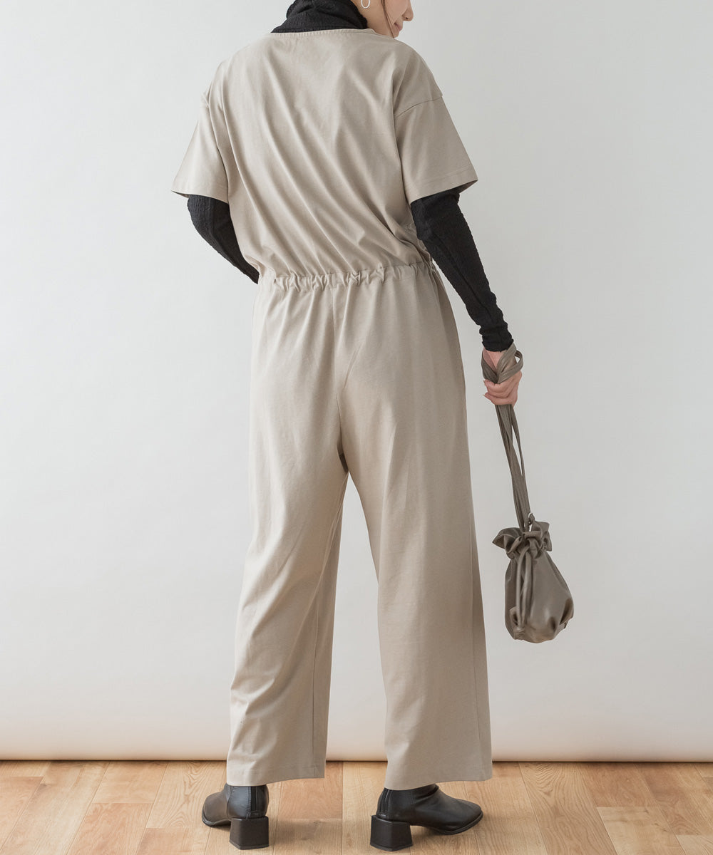 ジャングルジャロピー JUNGLE JALOPY Vネックオールインワンパンツ （GRAY-BEIGE） GRAY-BEIGE
