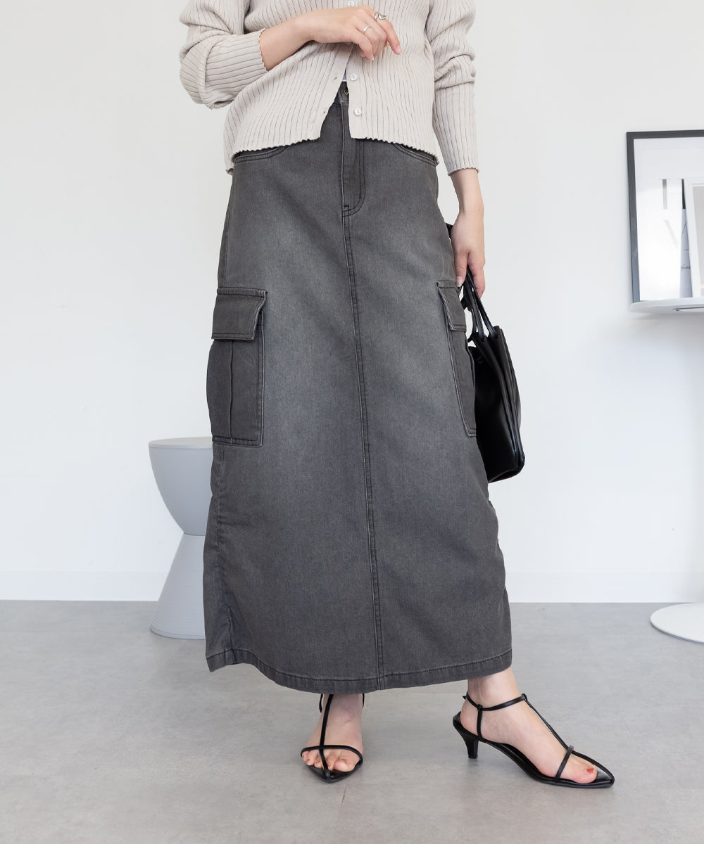 ジャングルジャロピー JUNGLE JALOPY デニムカーゴスカート レディース スカート ボトムス ロングスカート カジュアル 春 夏 秋 冬 （GRAY-DENIM） GRAY-DENIM