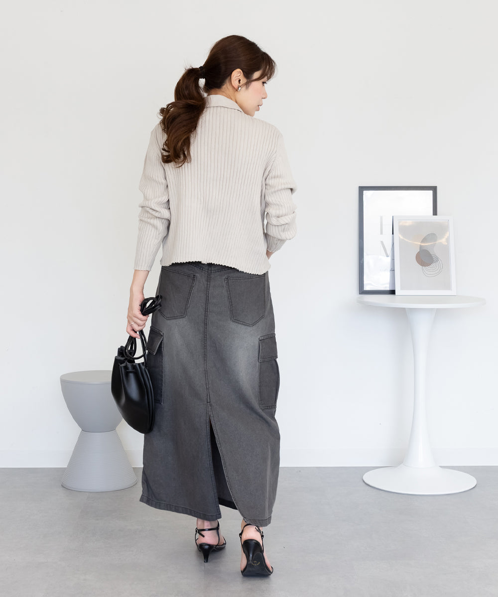 ジャングルジャロピー JUNGLE JALOPY デニムカーゴスカート レディース スカート ボトムス ロングスカート カジュアル 春 夏 秋 冬 （GRAY-DENIM） GRAY-DENIM
