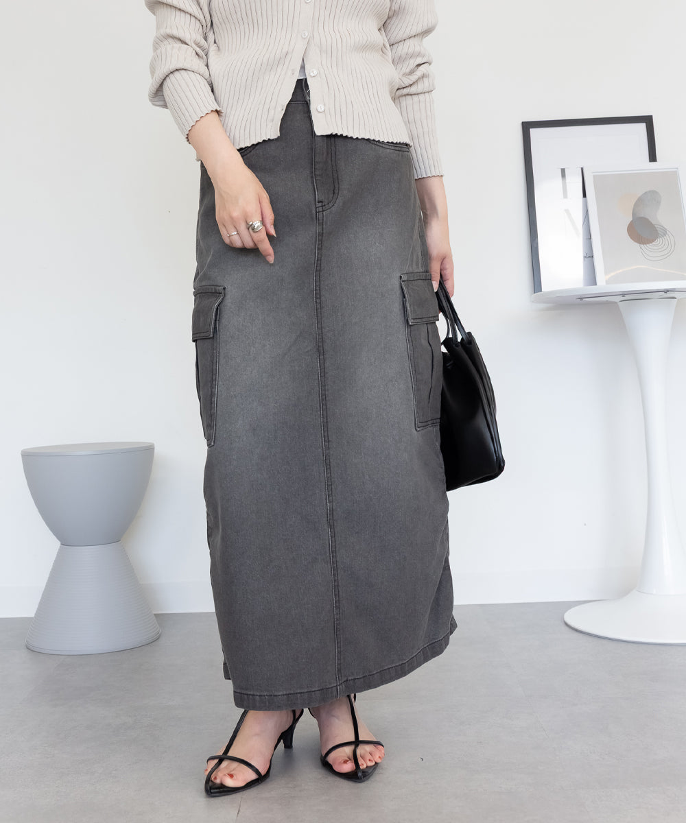 ジャングルジャロピー JUNGLE JALOPY デニムカーゴスカート レディース スカート ボトムス ロングスカート カジュアル 春 夏 秋 冬 （GRAY-DENIM） GRAY-DENIM