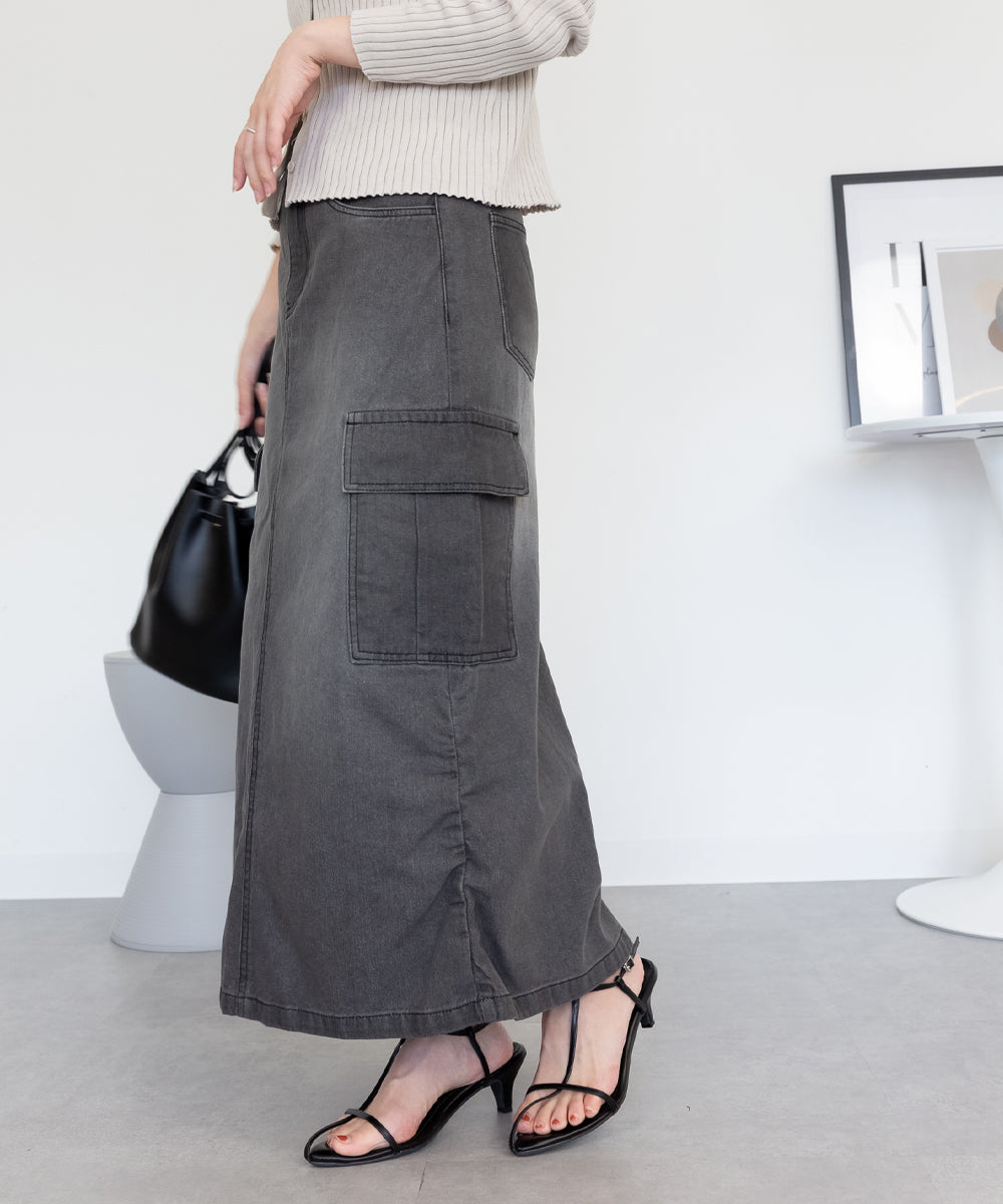 ジャングルジャロピー JUNGLE JALOPY デニムカーゴスカート レディース スカート ボトムス ロングスカート カジュアル 春 夏 秋 冬 （GRAY-DENIM） GRAY-DENIM
