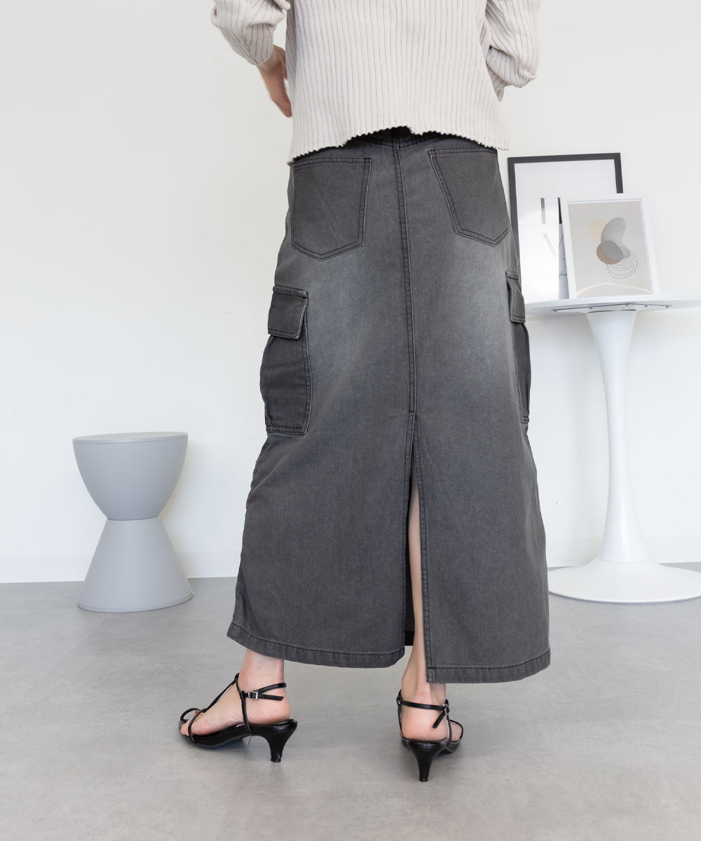 ジャングルジャロピー JUNGLE JALOPY デニムカーゴスカート レディース スカート ボトムス ロングスカート カジュアル 春 夏 秋 冬 （GRAY-DENIM） GRAY-DENIM