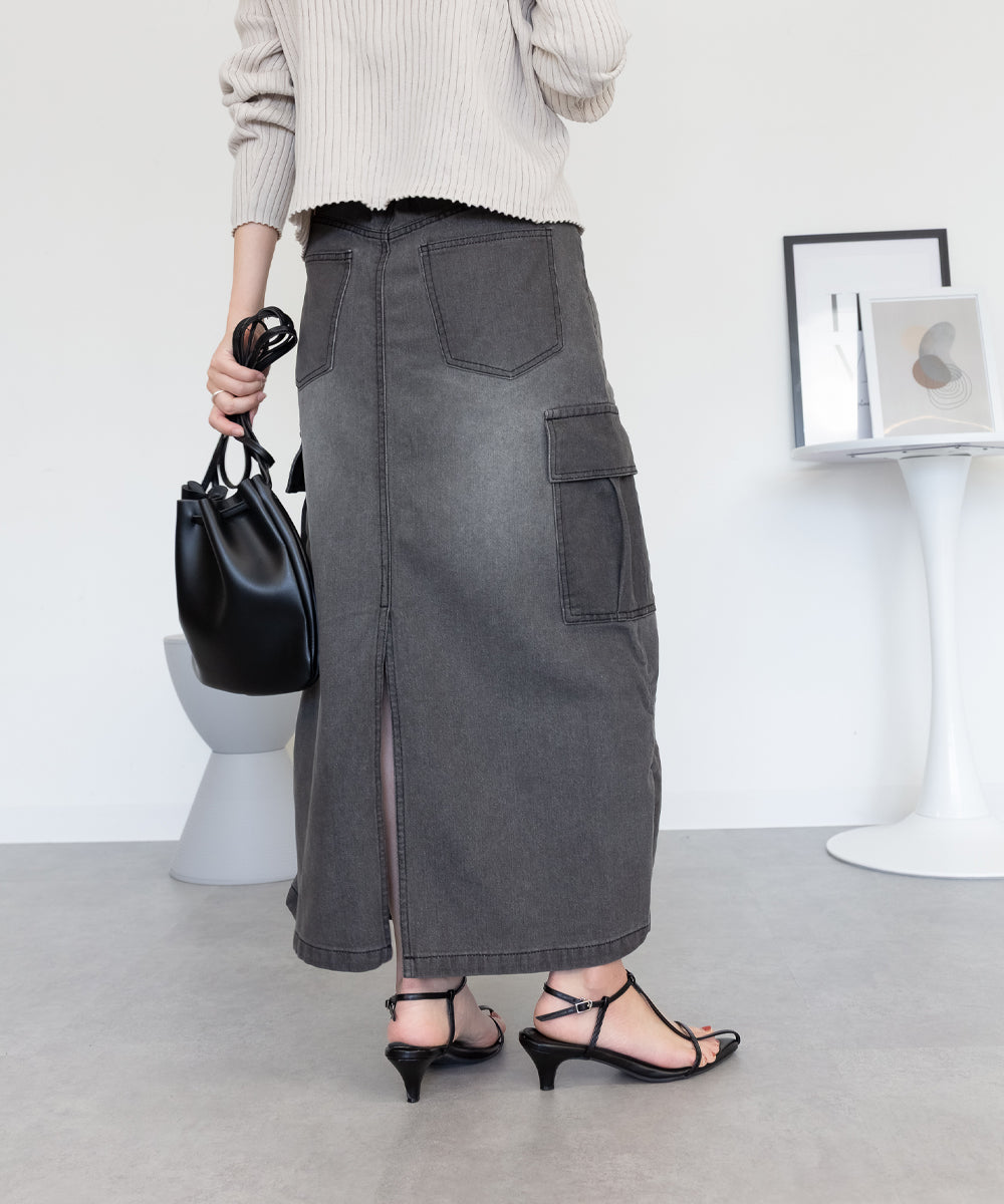 ジャングルジャロピー JUNGLE JALOPY デニムカーゴスカート レディース スカート ボトムス ロングスカート カジュアル 春 夏 秋 冬 （GRAY-DENIM） GRAY-DENIM