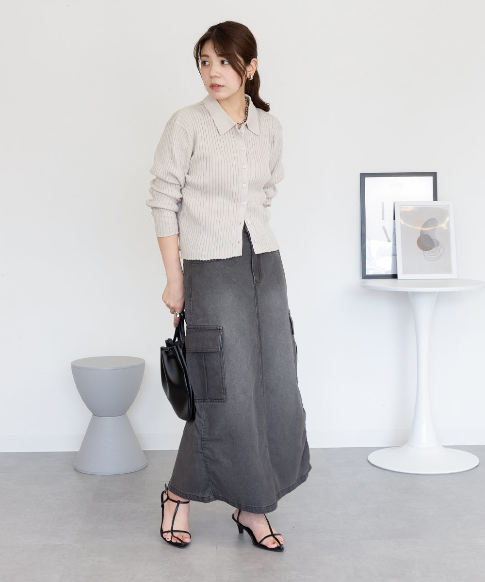 ジャングルジャロピー JUNGLE JALOPY デニムカーゴスカート レディース スカート ボトムス ロングスカート カジュアル 春 夏 秋 冬 （GRAY-DENIM） GRAY-DENIM