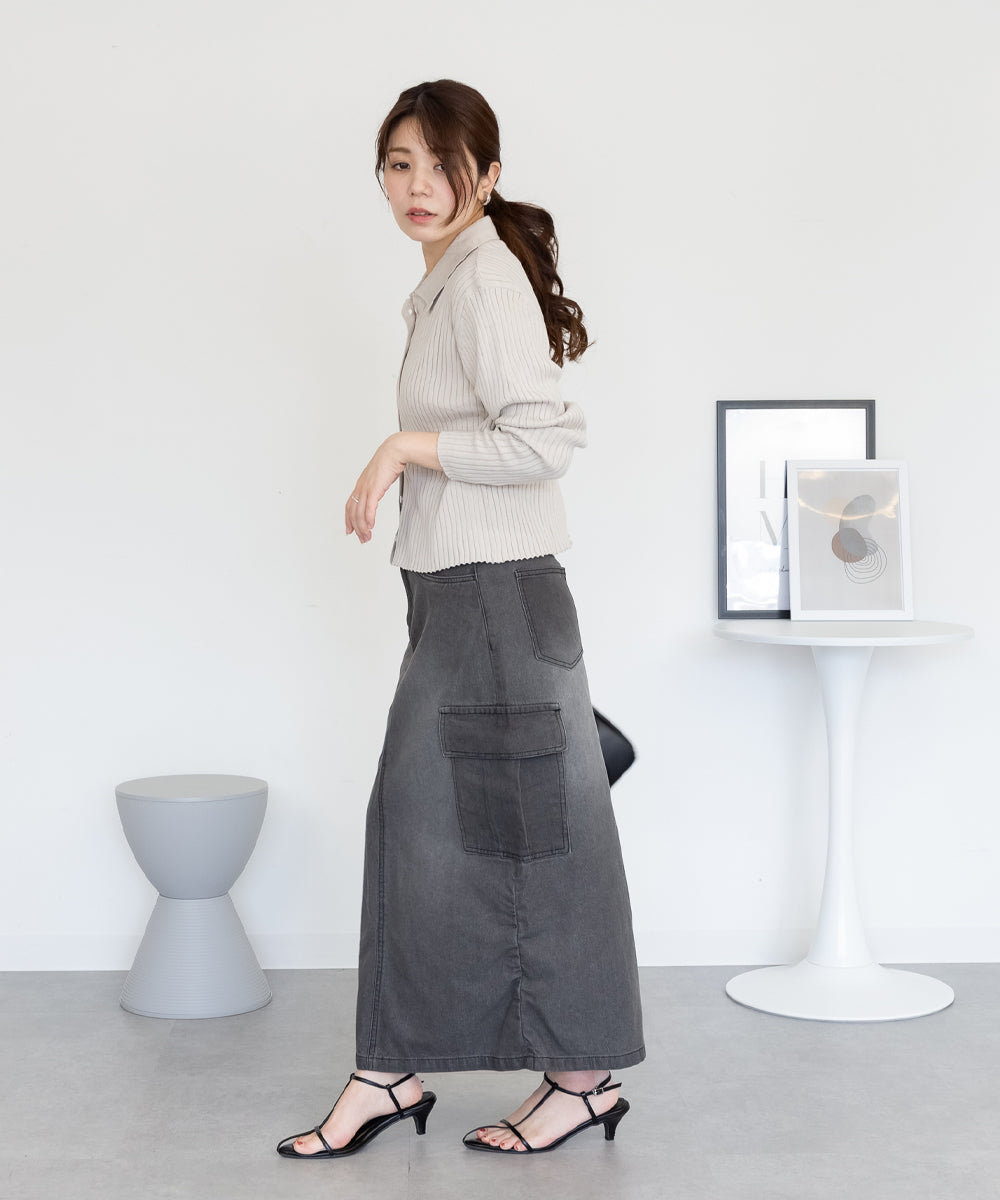ジャングルジャロピー JUNGLE JALOPY デニムカーゴスカート レディース スカート ボトムス ロングスカート カジュアル 春 夏 秋 冬 （GRAY-DENIM） GRAY-DENIM