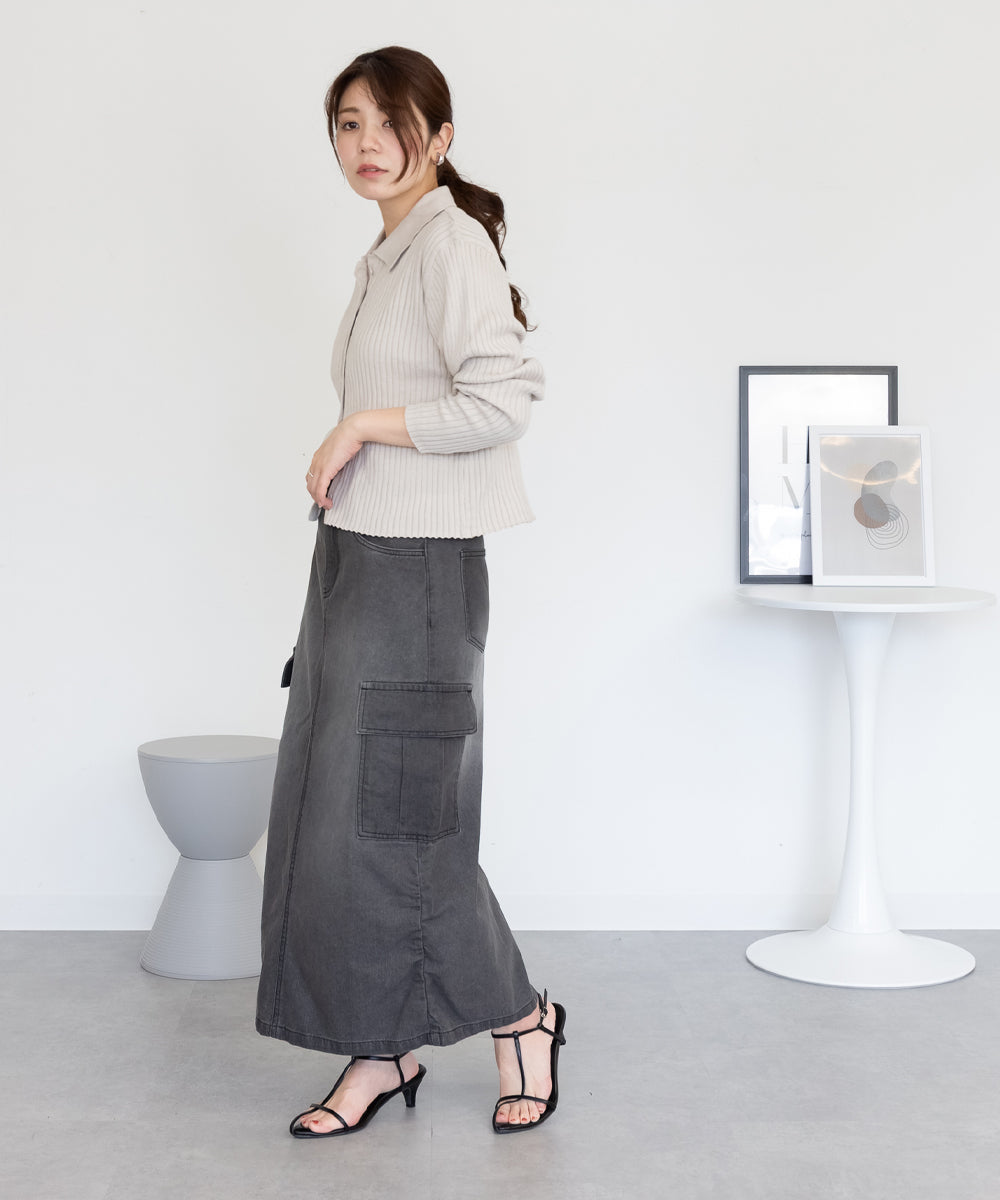 ジャングルジャロピー JUNGLE JALOPY デニムカーゴスカート レディース スカート ボトムス ロングスカート カジュアル 春 夏 秋 冬 （GRAY-DENIM） GRAY-DENIM