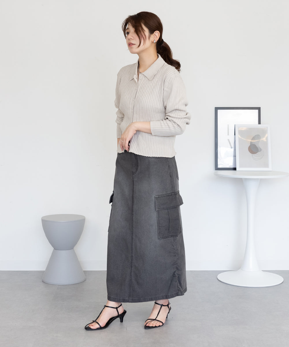 ジャングルジャロピー JUNGLE JALOPY デニムカーゴスカート レディース スカート ボトムス ロングスカート カジュアル 春 夏 秋 冬 （GRAY-DENIM） GRAY-DENIM