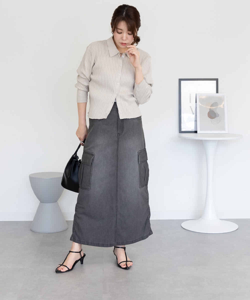ジャングルジャロピー JUNGLE JALOPY デニムカーゴスカート レディース スカート ボトムス ロングスカート カジュアル 春 夏 秋 冬 （GRAY-DENIM） GRAY-DENIM