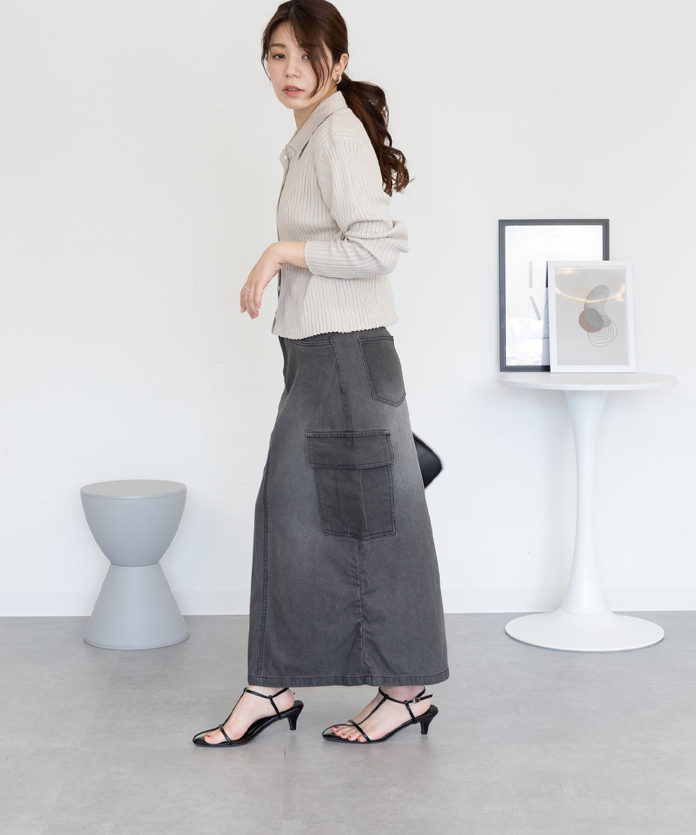 ジャングルジャロピー JUNGLE JALOPY デニムカーゴスカート レディース スカート ボトムス ロングスカート カジュアル 春 夏 秋 冬 （GRAY-DENIM） GRAY-DENIM