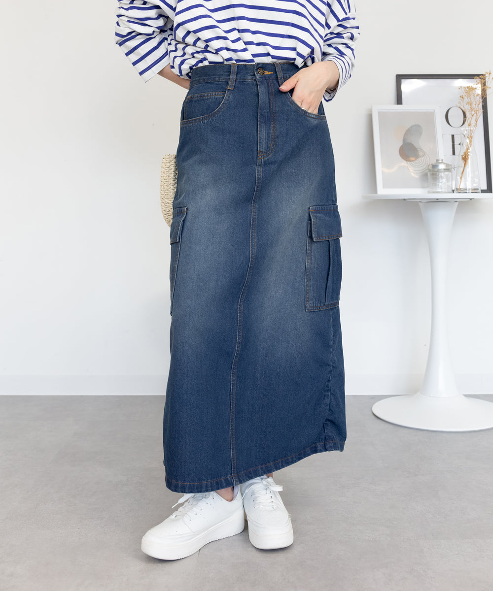 ジャングルジャロピー JUNGLE JALOPY デニムカーゴスカート レディース スカート ボトムス ロングスカート カジュアル 春 夏 秋 冬 （NAVY） NAVY