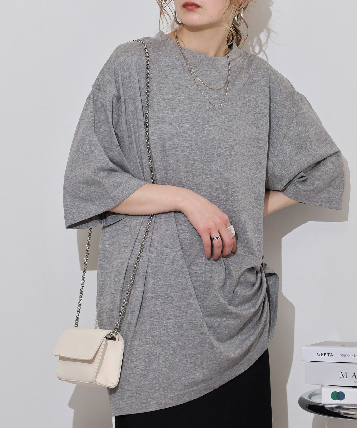 ジャングルジャロピー JUNGLE JALOPY オーバーサイズコットンパネルTシャツ レディース 大きいサイズ （M-GRAY） M-GRAY