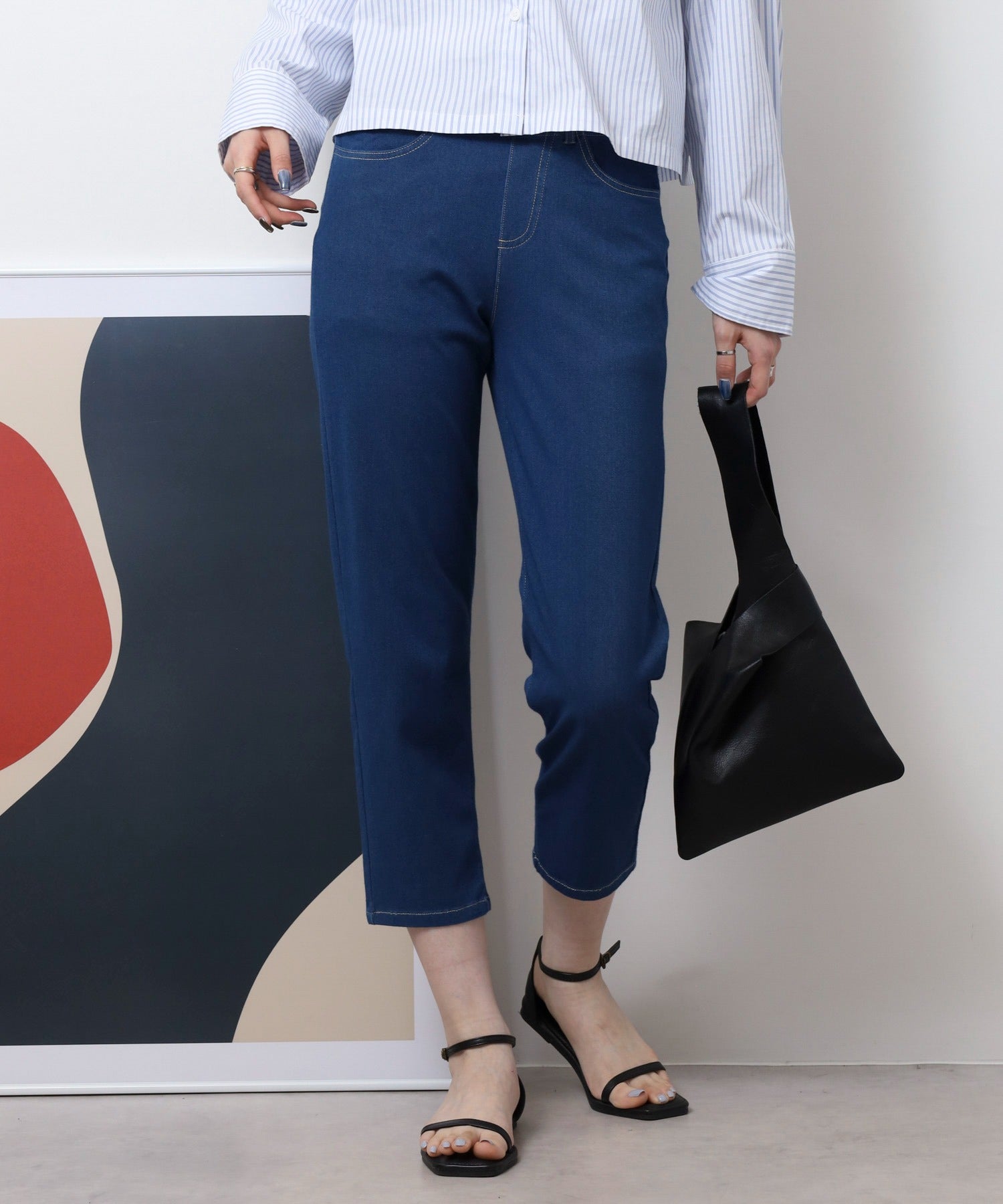 ジャングルジャロピー JUNGLE JALOPY 接触冷感アンクル丈ストレッチパンツ レディース パンツ ボトムス 夏服 夏 （BLUE） BLUE