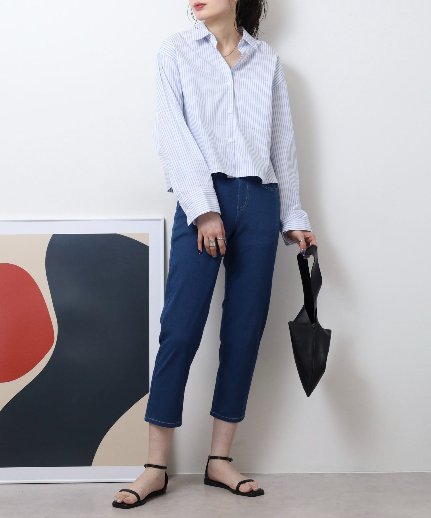 ジャングルジャロピー JUNGLE JALOPY 接触冷感アンクル丈ストレッチパンツ レディース パンツ ボトムス 夏服 夏 （BLUE） BLUE