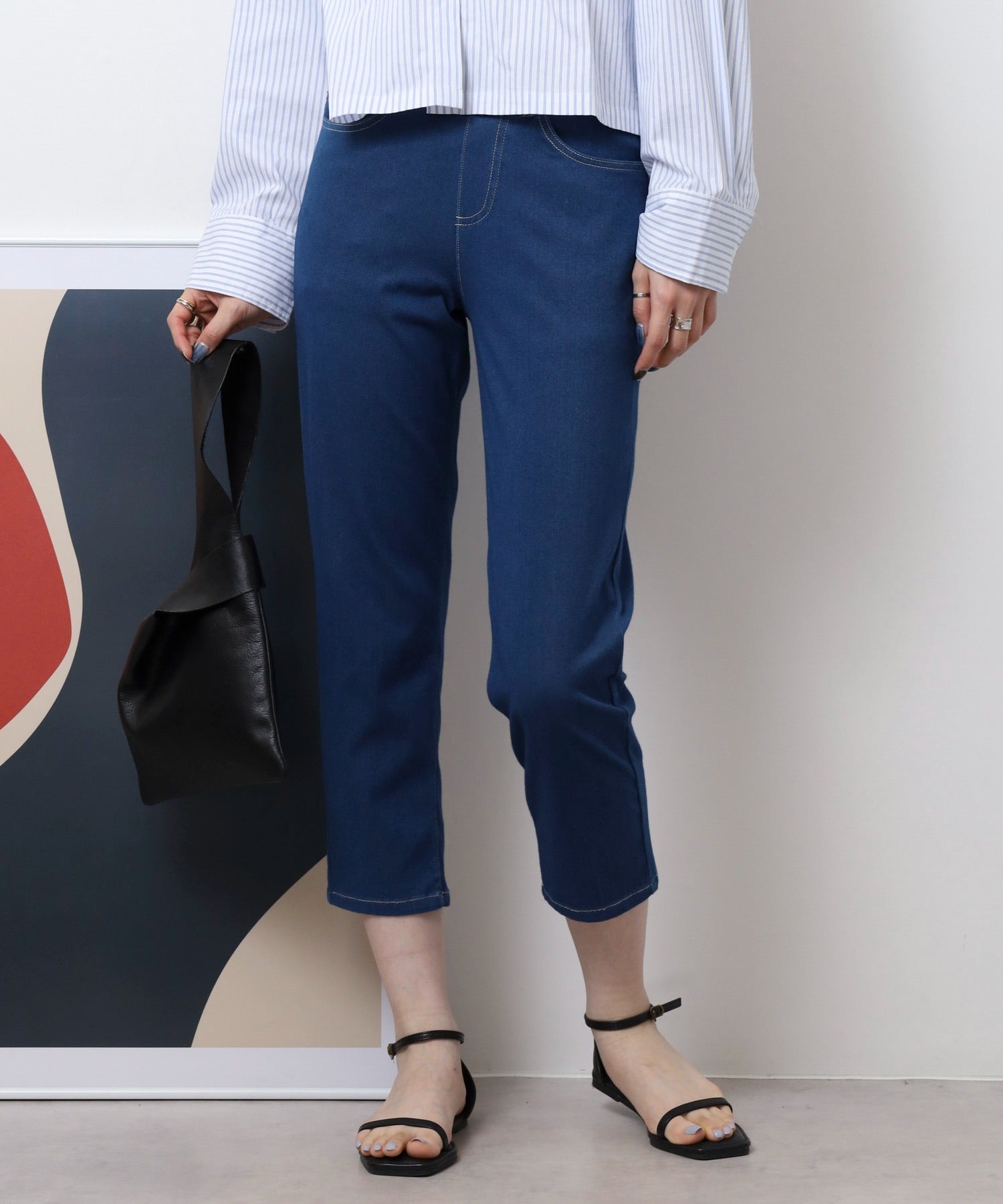 ジャングルジャロピー JUNGLE JALOPY 接触冷感アンクル丈ストレッチパンツ レディース パンツ ボトムス 夏服 夏 （BLUE） BLUE
