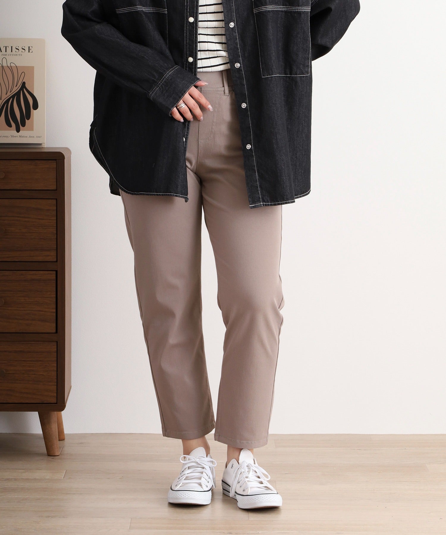 ジャングルジャロピー JUNGLE JALOPY 接触冷感アンクル丈ストレッチパンツ レディース パンツ ボトムス 夏服 夏 （BEIGE） BEIGE