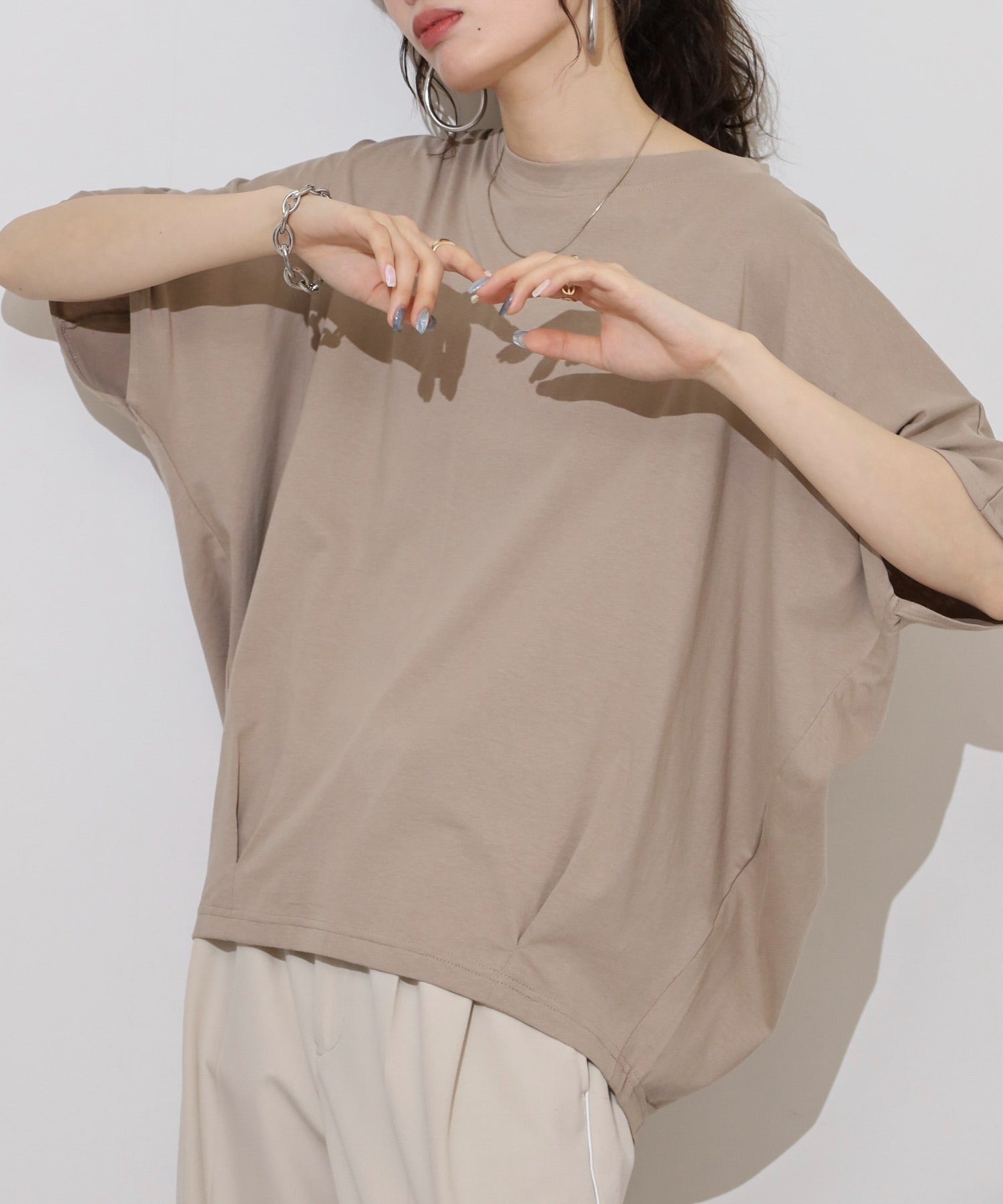 ジャングルジャロピー JUNGLE JALOPY コクーンシルエットプルオーバー レディース 大きいサイズ （GRAY-BEIGE） GRAY-BEIGE