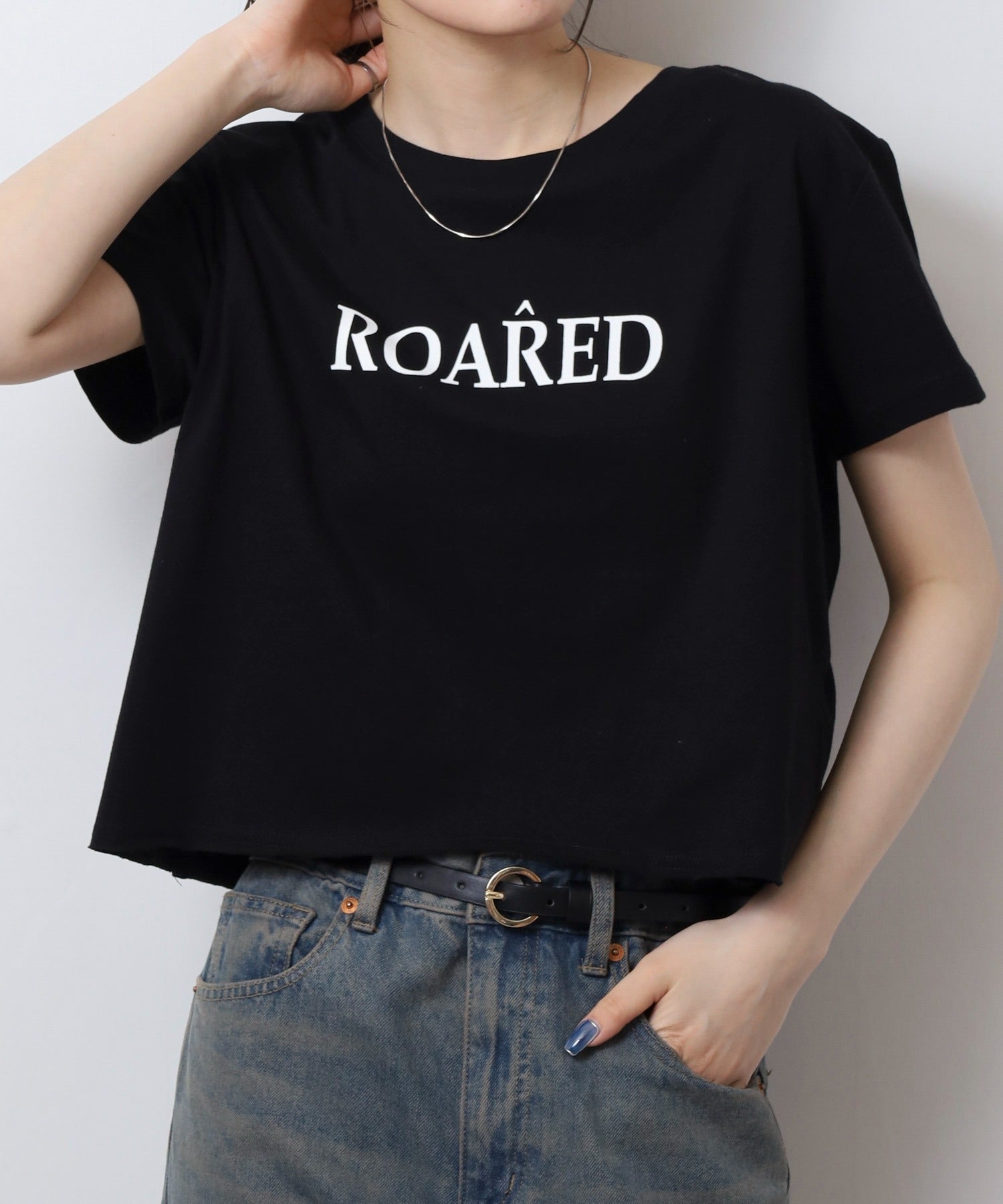 ジャングルジャロピー JUNGLE JALOPY ショート丈裾フリンジオーバサイズシルエットロゴプリントTシャツ レディース （BLACK2） BLACK2