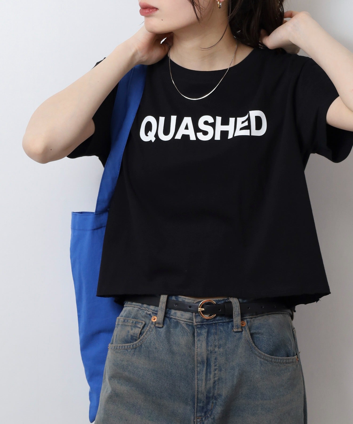 ジャングルジャロピー JUNGLE JALOPY ショート丈裾フリンジオーバサイズシルエットロゴプリントTシャツ レディース （BLACK3） BLACK3