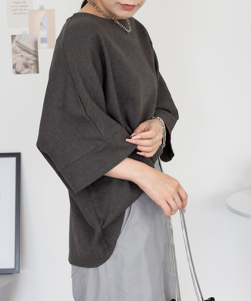 ジャングルジャロピー JUNGLE JALOPY コットンワッフル7分袖ドルマンTシャツ レディース 大きいサイズ （C-GRAY） C-GRAY