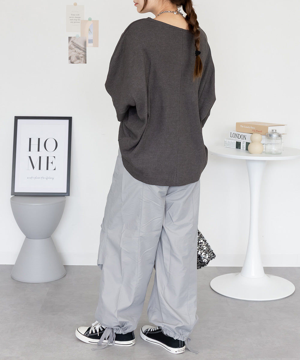 ジャングルジャロピー JUNGLE JALOPY コットンワッフル7分袖ドルマンTシャツ レディース 大きいサイズ （C-GRAY） C-GRAY