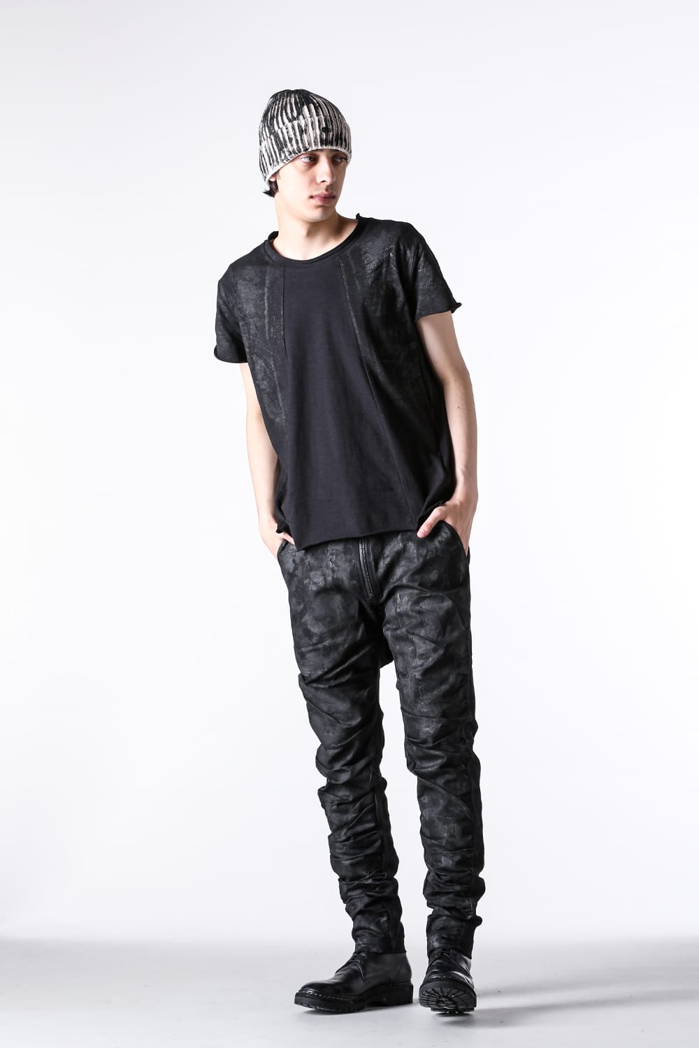 ジャスティン ゴール JUSTIN GALL GEO BASE COATED TEE （Black Tar） Black Tar