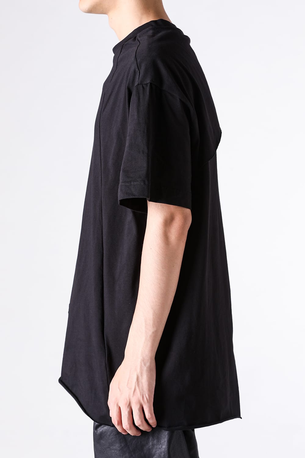 ジャスティン ゴール JUSTIN GALL Oversize Section Tee Brushed Slub Cotton （Black） Black