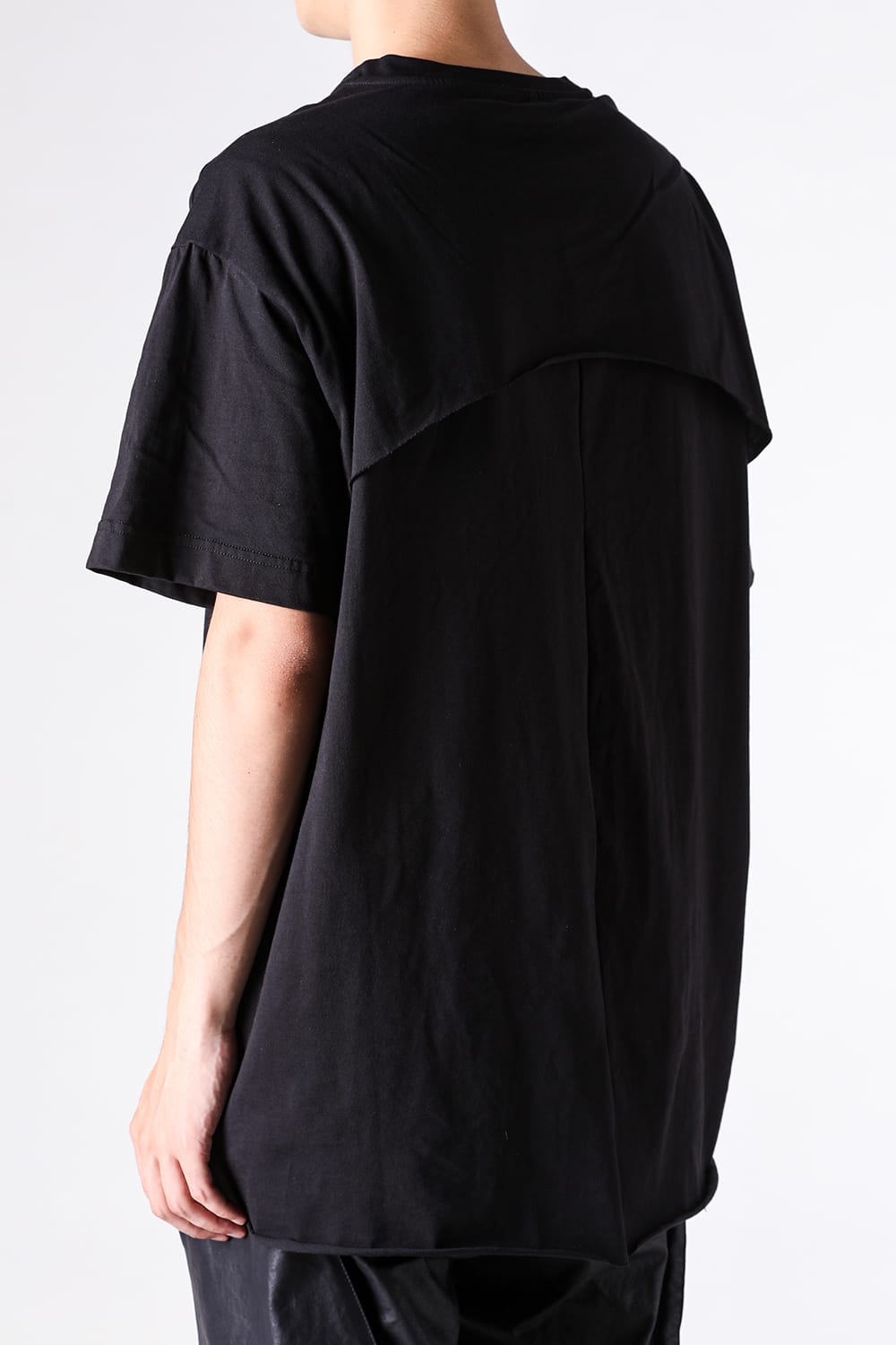 ジャスティン ゴール JUSTIN GALL Oversize Section Tee Brushed Slub Cotton （Black） Black