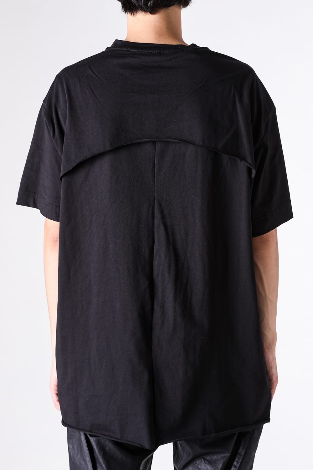 ジャスティン ゴール JUSTIN GALL Oversize Section Tee Brushed Slub Cotton （Black） Black