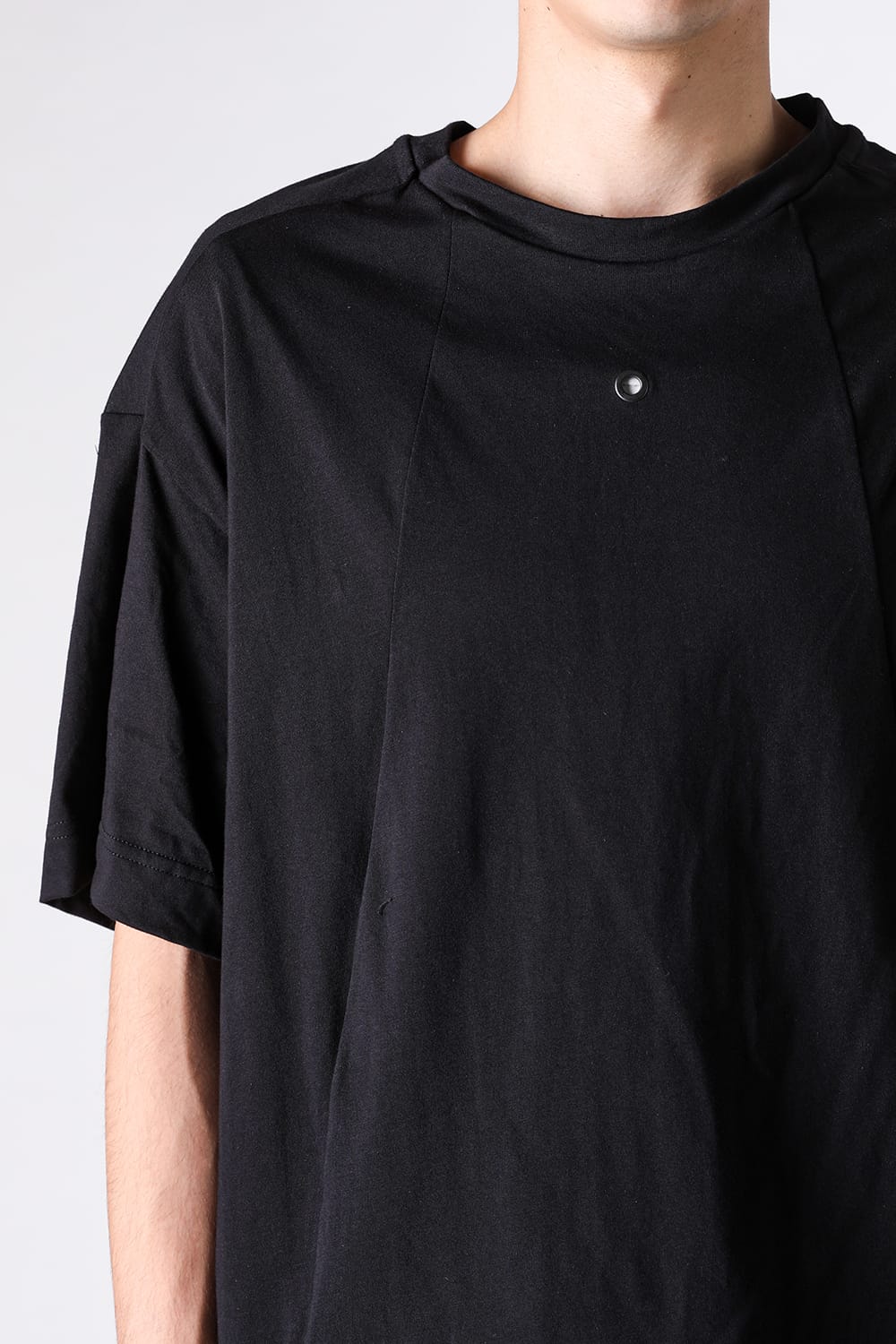 ジャスティン ゴール JUSTIN GALL Oversize Section Tee Brushed Slub Cotton （Black） Black